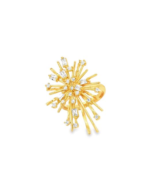 Firework gold crystal ring GOCCIAZZURRA JEWELS | ANFIREWORKOROBIANCO